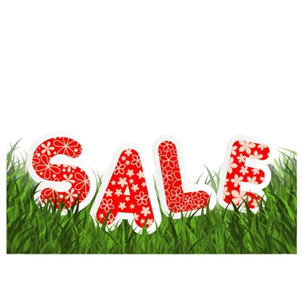 Sale background keeping on grass