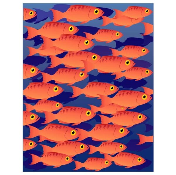 School of fishes background with deep sea