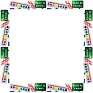 Set of back to school with colors frame