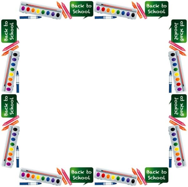 Set of back to school with colors frame
