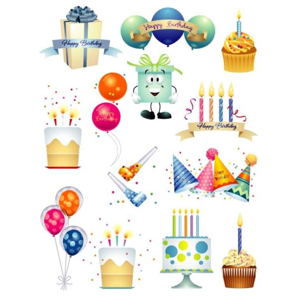 Set of birthday icon elements