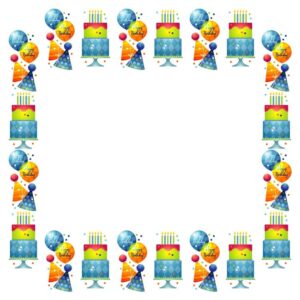 Set of happy birthday frame