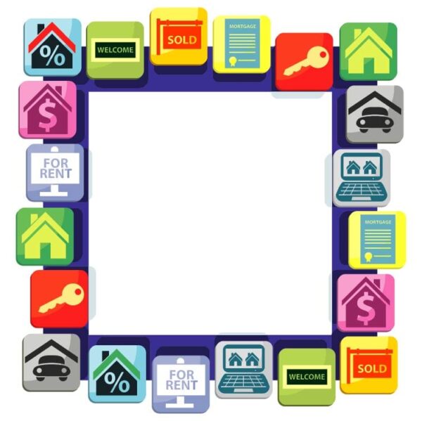 Set of landlord icon with copy space