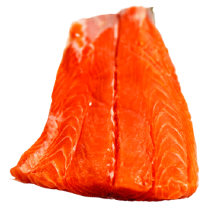 Slice of raw salmon fish