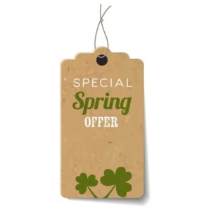 Special spring offer tag