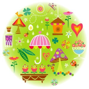 Spring Items in circle