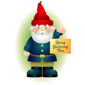 Spring gardening time santa claus