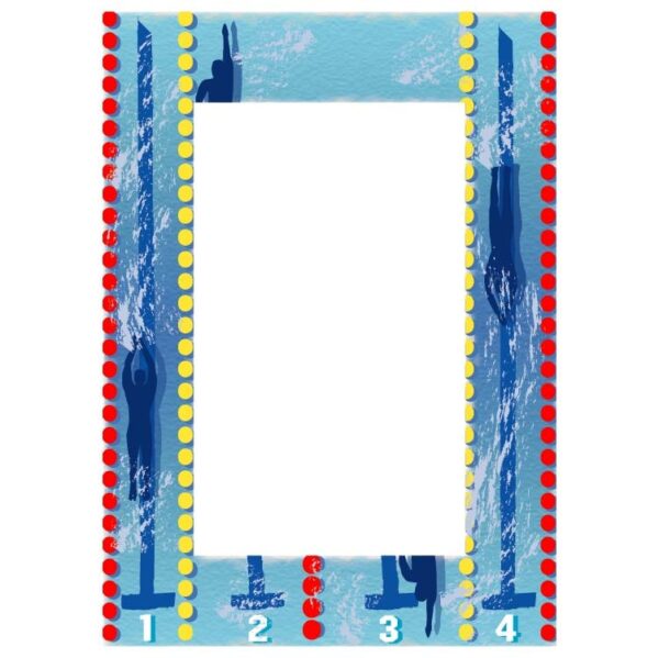 Swimming race frame with copy space