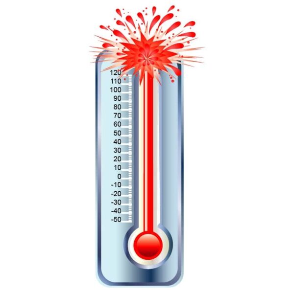 Thermometer in summer weather