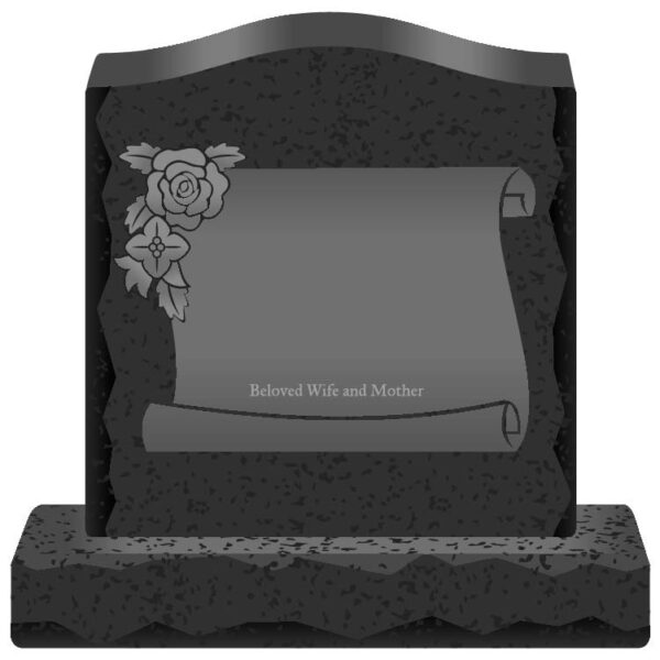 Tombstone in dark grey color