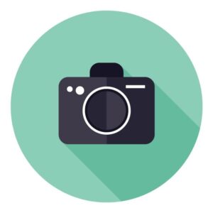 Tourist traveler camera icon