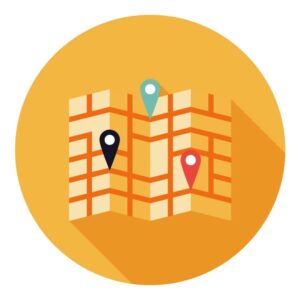 Tourist traveler map icon