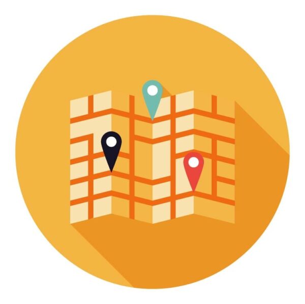 Tourist traveler map icon