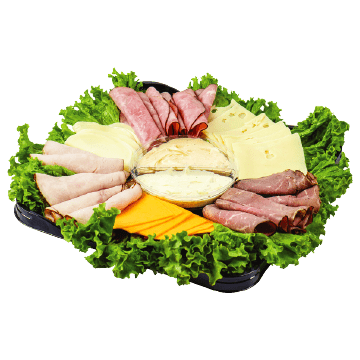 Tray classic meat and cheese servings Vector