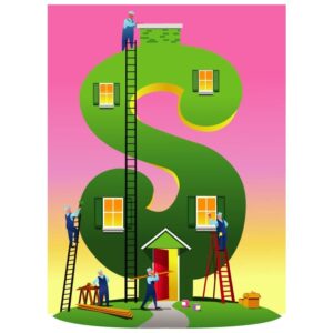 Workers Dollar Sign Bulding