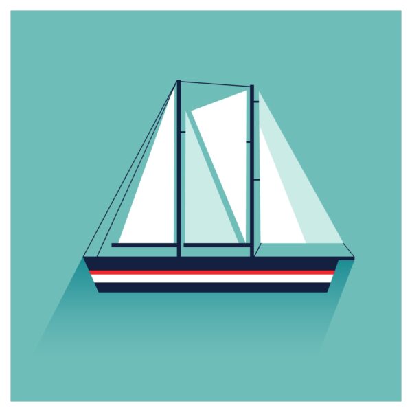 Yacht boat sailing sailbat icon