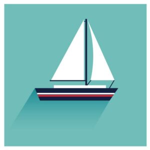 Yacht boat sailing sailboat icon