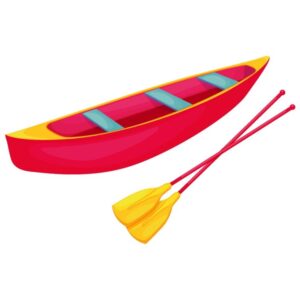 Yellow and pink canoe