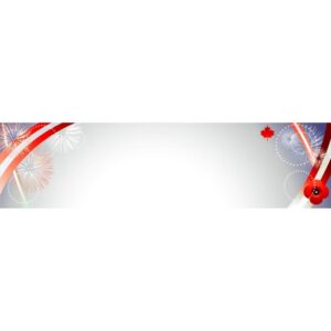 canada celebration banner with fireworks