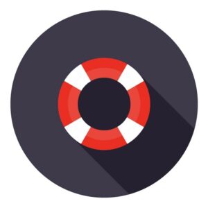 lifeguard security and lifebuoy help for Floating in water icon