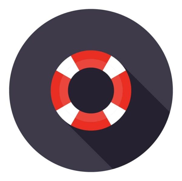 lifeguard security and lifebuoy help for Floating in water icon