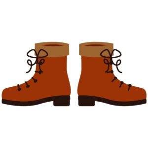 A pair of rust leather color safety boots