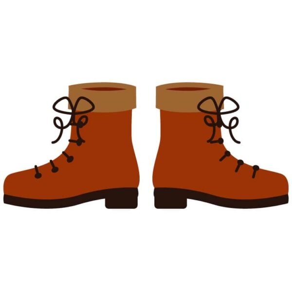 A pair of rust leather color safety boots
