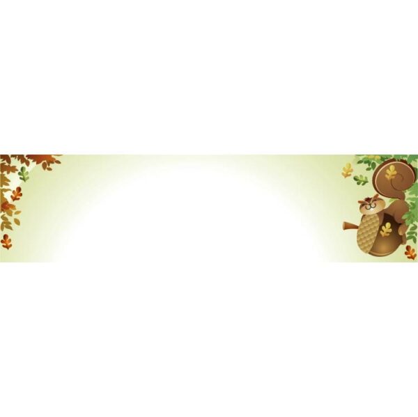 Acorns cartoon Squirrel banner with copy space