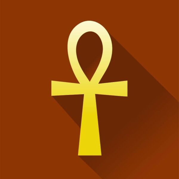 Ankh cultures icon or Kemetism symbol brownish