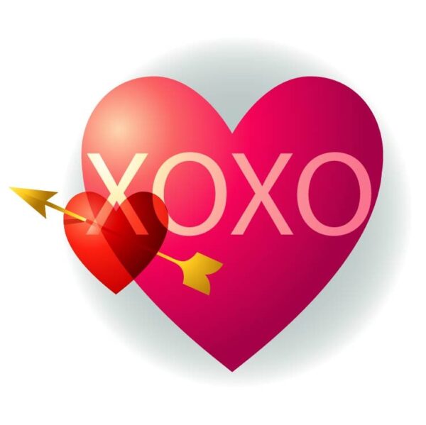 Arrow puns for Xoxo Heart valentines day