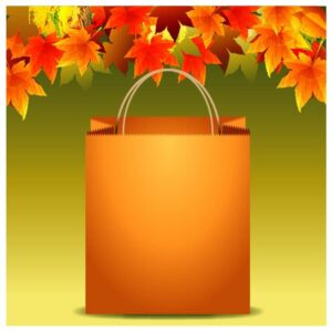 Autumn falls theme with shopping bag