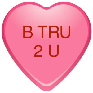 B tru 2 u slogan on pink color heart shape for love heart valentine day