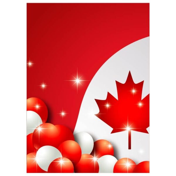 Balloons and Canada flag theme with space for text