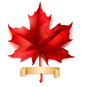 Beautiful canada flag leaf with strip