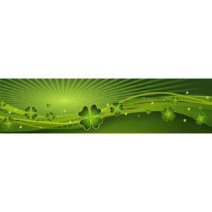 Beautiful clover leaves on green background banner