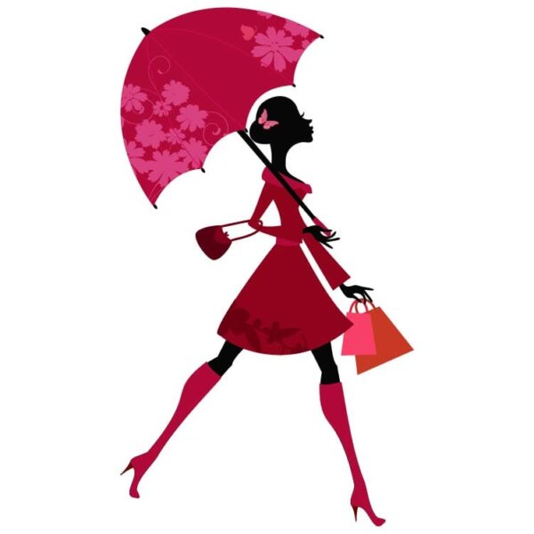 Beautiful stylish woman with umbrella