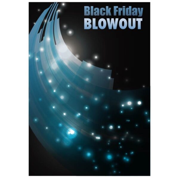 Black friday blackout with abstract wave color glowing in dark