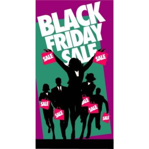 Black friday sale with People silhouette and shopping bags like sale text