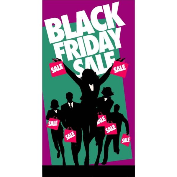 Black friday sale with People silhouette and shopping bags like sale text