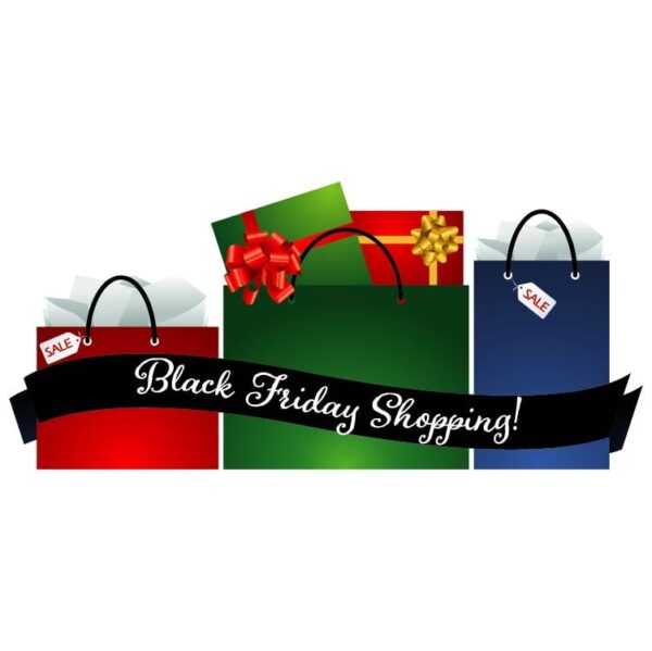 Black friday shopping sale with shopping bags