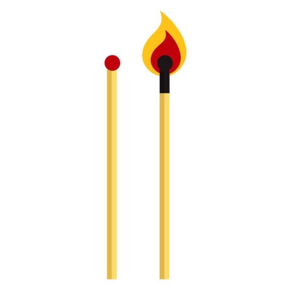 Burning match icon