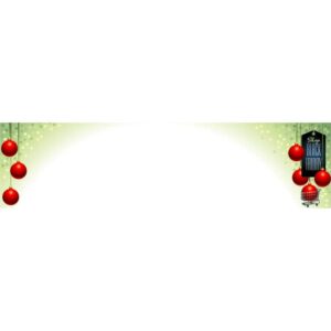 Christmas ball into shopping trolley banner with Concept buying christmas balls