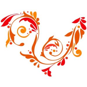 Cock orange and red color flourish