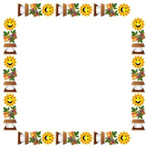 Colorful summer camp frame with summer accessories