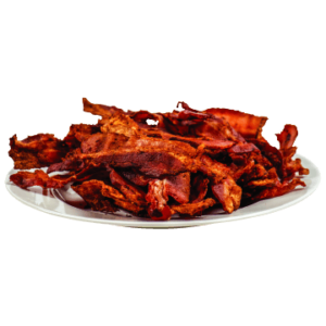 Crispy bacon or Homemade dried barbecue bacon jerky