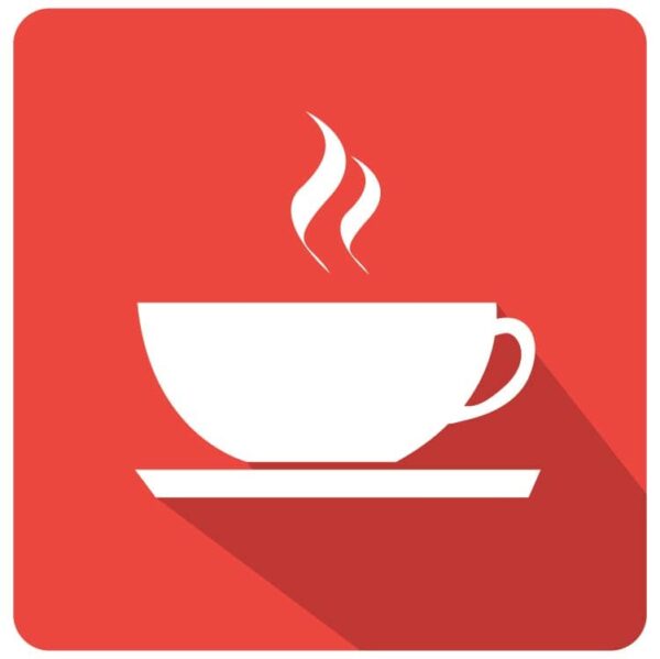 Cup coffee tea with steam icon