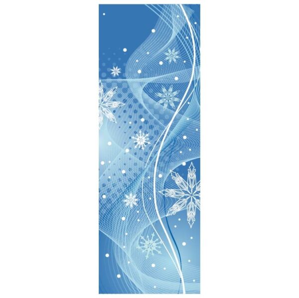 Decorative snowflake frost Pattern on light blue background banner