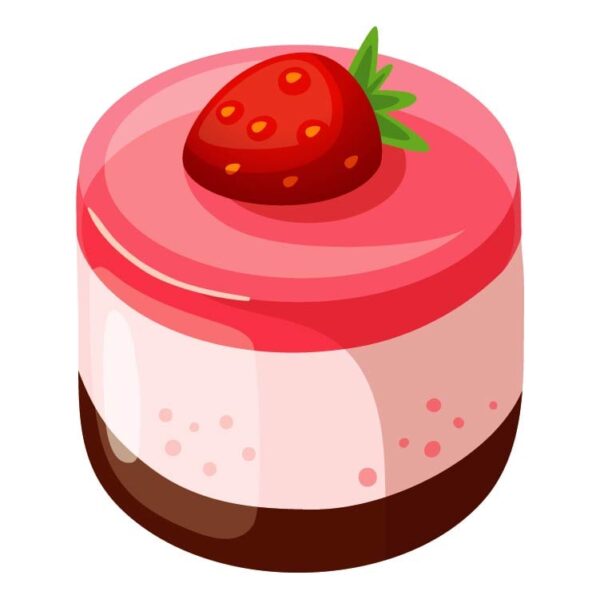 Dessert with strawberry jam