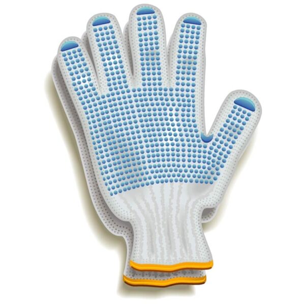 Dotted heat cut wear and tear resistant anti impact palm coated cotton gloves