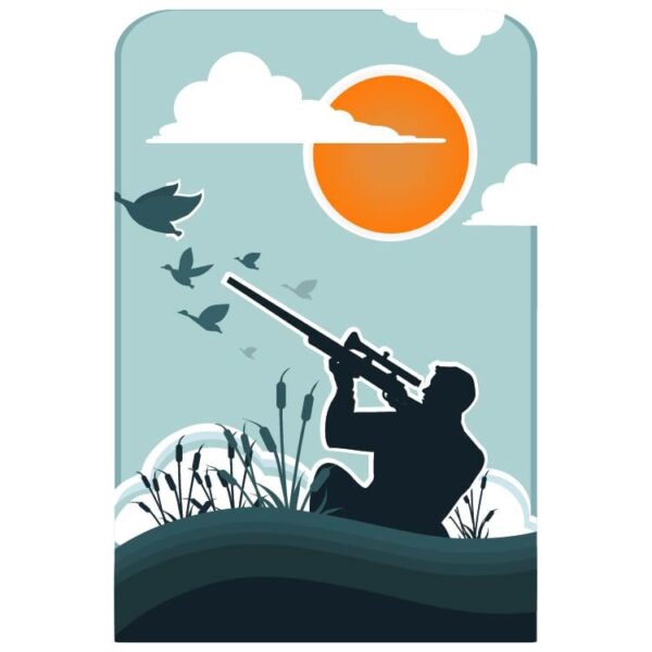 Duck Hunting Hunter aiming shotgun rifle